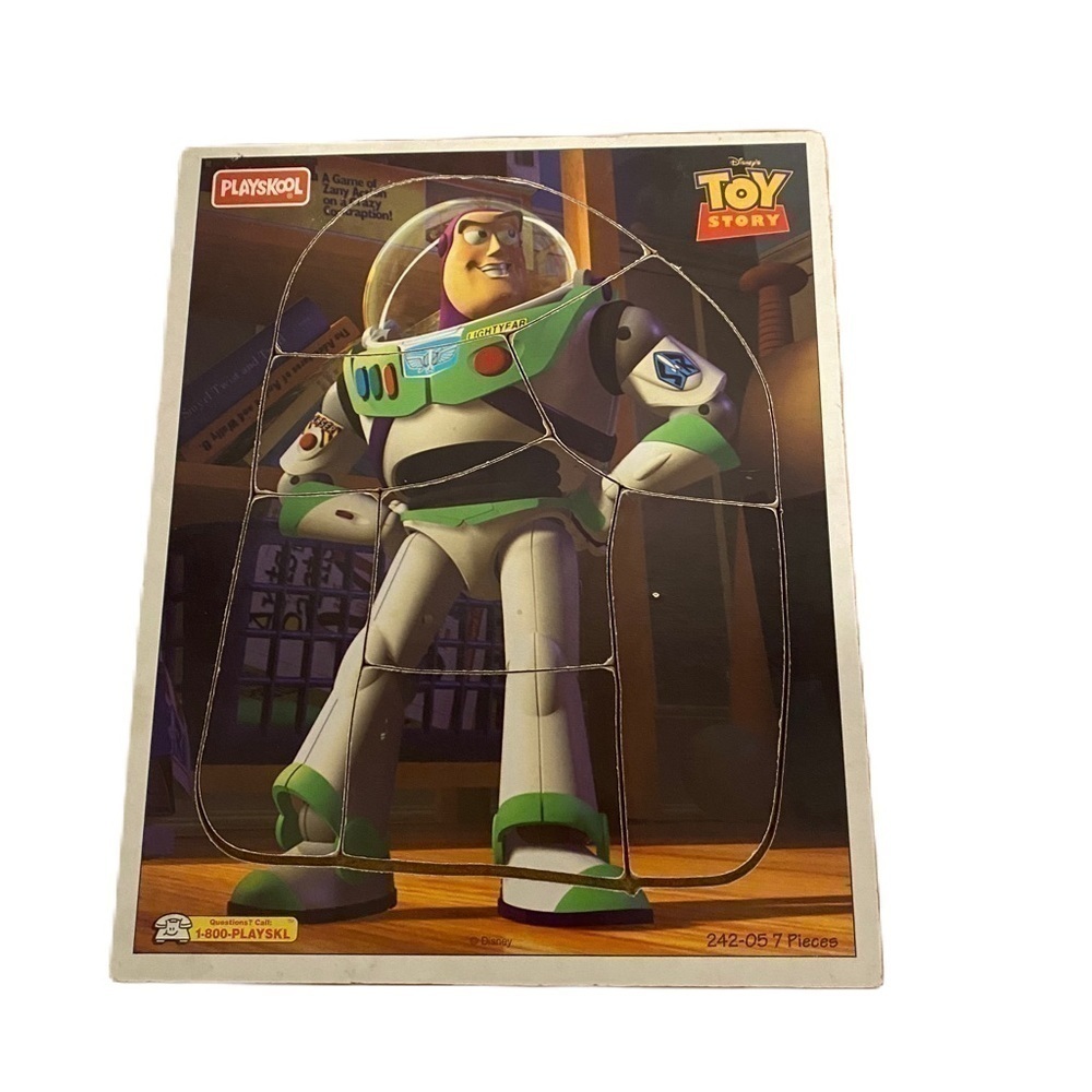 Vintage Playskool Buzz Lightyear Puzzle Tray Board Disney Toy Story